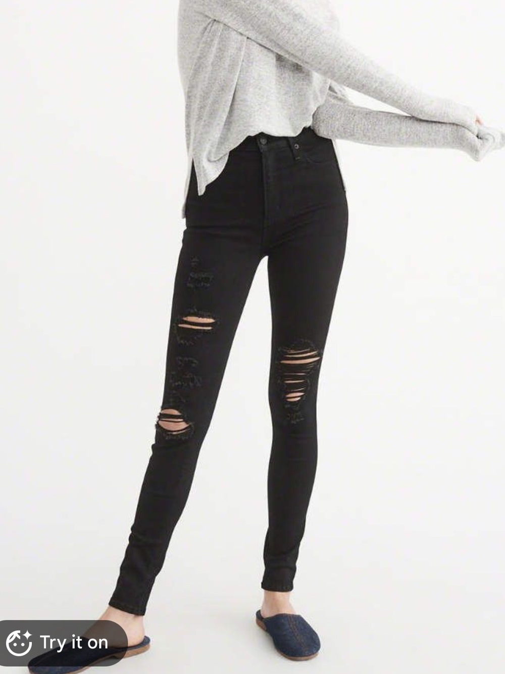 Abercrombie Super Skinny Distressed High-Rise Jeans